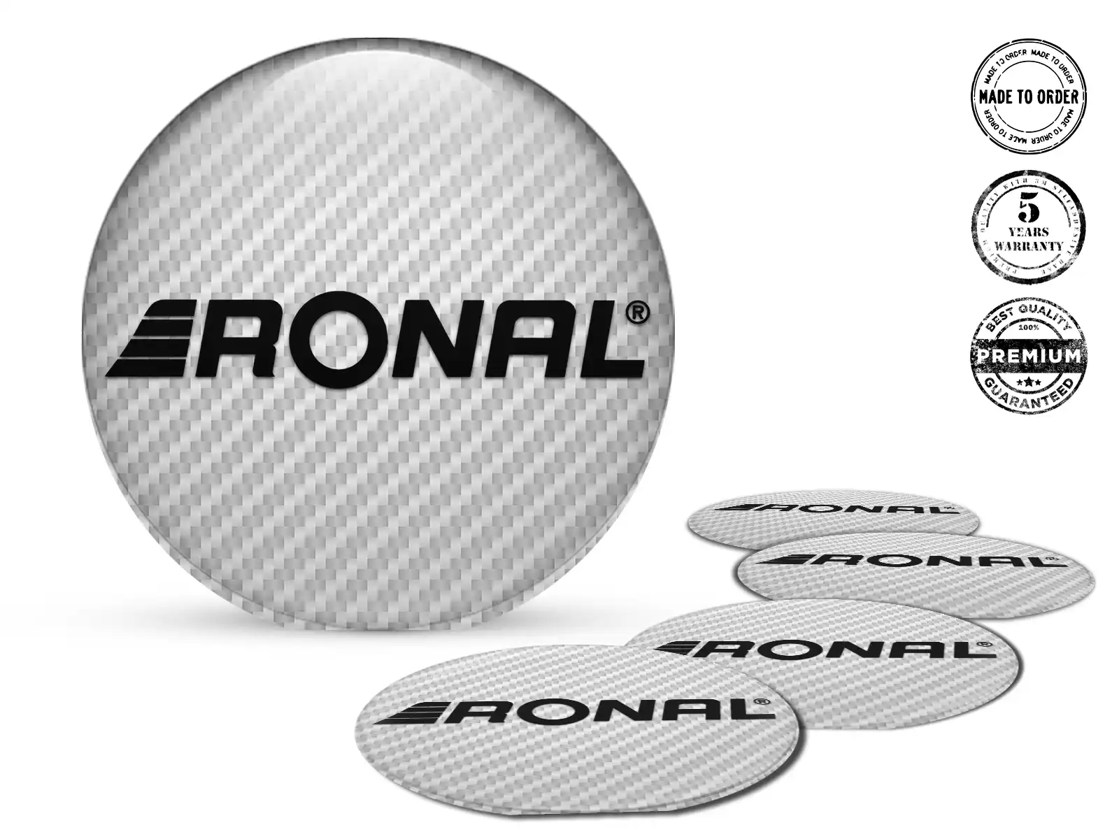 Ronal Radaufkleber Stil Luxus Gewölbte Logos